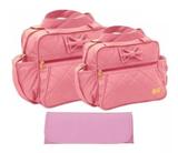 Kit Bolsa Maternidade Trocador Bebê Passeio Atacado Rosa - Mave baby