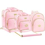 Kit Bolsa Maternidade Trocador Mochila Plike Baby Rosa TM-DR3