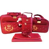 Kit Bolsa Saída Maternidade vinho bordô - Mk baby