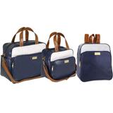 Kit Bolsas Bebê Mochila Azul Marinho Candy Plike Baby KBMFXAZM