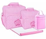 Kit Bolsas Bebê Porta Mamadeira Trocador Atacado Rosa - Mave baby