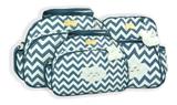 Kit Bolsas Mochila Bebê Saída Maternidade Barato Azul com Branco - Mave baby