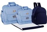 Kit Bolsas Mochila Trocador Bebê Saída Maternidade Atacado Azul Claro - Mave baby