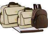 Kit Bolsas Mochila Trocador Bebê Saída Maternidade Atacado Bege Com Marrom - Mave baby