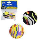 Kit brinquedos para gato 2 bola de eva + 2 pom pom + 2 bola com pena - Western pet
