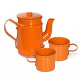 Kit Bule 400ml + 2 Xícaras 100ml Pintados Em Alumínio - Alumínios e cia