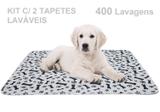 Kit c/ 2 Tapete Higiênico Lavável Cachorro - Super Absorvente e Não Vaza - 70x80 cm - CINZA - Selfaiding