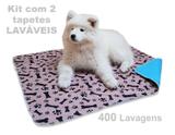 Kit c/ 2 Tapete Higiênico Lavável Cachorro - Super Absorvente e Não Vaza - 70x80 cm - MARROM - Selfaiding