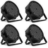 Kit C/ 4 Canhão Slim Refletor Iluminação 54 Leds Rgbw 64