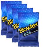 Kit c/ 4 Pacotes Preservativo Blowtex Action c/ 3 Un Cada