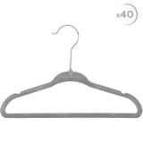 KIT - Cabide de veludo Infantil Cinza- 40 Unidades - Pingoo.casa