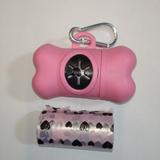 Kit Caca com 2 rolos e 1 Porta saco para cães - Rosa - Home pet