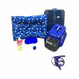 Kit Cachorro Cama Transporte Xixi Sim/não Completo P Azul - R2s