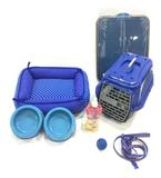 Kit Cachorro Transporte Caminha Xixi Sim/não Completo Médio Azul - R2s