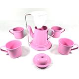 Kit Café Gourmet Alumínio 7 Peças Rosa Bule Caneca Coador - Alumiart