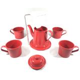 Kit Café Gourmet Alumínio 7peças Vermelho Bule Caneca Coador - Alumiart