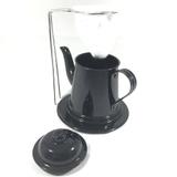 Kit Café Gourmet Mini Bule 200ml Alumínio Preto com Coador - Pluglar