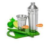 Kit Caipirinha 4 Peças Alumínio Escovado - Plugador