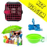 Kit Caixa De Transporte + Comedouro Retratil + Cata Caca - Bom amigo pet