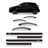 Kit calha chuva ford ka hatch 2015 a 2018 4p + friso lateral - Sp acessórios
