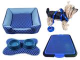 Kit Caminha Para Cachorros Sanitario Canino Coleira Peitoral Comedouro E Bebedouro - Rb pet