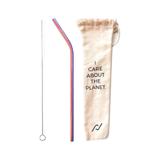 Kit Canudo Inox Reutilizável Rainbown com Limpador e Capinha Protetora - Econudo