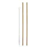 Kit Canudo Inox Reutilizável Reto Ecológico Escova Dourado - Ccdama