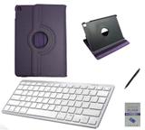 Kit Capa 360/Can/Pel/Teclado Branco iPad Pro 2017 - 12.9" Roxo - Bd cases