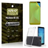 Kit Capa Anti Shock + Película Gel Zenfone Max Plus M1 ZB570TL - Armyshield
