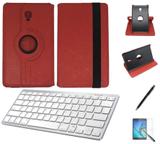 Kit Capa/Can/Pel/Teclado Branco Galaxy Tab S4 - T835 10,5" 360 Vermelho - Bd cases