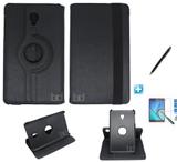 Kit Capa Case Galaxy Tab A 8.0 2017 - T385 Giratória 360 / Can Touch + Pel Vidro (Preto) - Skin t18