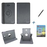 Kit Capa Case Galaxy Tab A Note - 10.1 P580 / P585 Giratória / Caneta Touch + Película de Vidro (Preto) - Bd cases