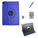 Kit Capa Case para iPad Air 3 - 10,5" 2019 Giratória 360 / Caneta Touch + Película de Vidro (Azul) - Bd cases