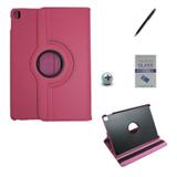 Kit Capa Case para iPad Air 3 - 10,5" 2019 Giratória 360 / Caneta Touch + Película de Vidro (Rosa) - Bd cases