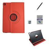 Kit Capa Case para iPad Air 3 - 10,5" 2019 Giratória 360 / Caneta Touch + Película de Vidro (Vermelho) - Bd cases