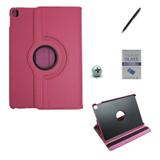 Kit Capa Case para iPad Pro 10,5" Giratória 360 / Caneta Touch + Película de Vidro (Rosa) - Bd cases