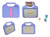 Kit Capa Case Protetor Infantil Anti-Choque/Impacto "gravatinha" iPad Mini 2/3/4 + Película de Vidro (Lilás) - Bd cases