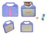 Kit Capa Case Protetor Infantil Anti-Choque/Impacto "gravatinha" iPad Mini 2/3/4 + Película de Vidro (Lilás) - Skin t18