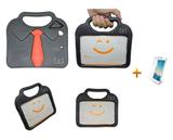 Kit Capa Case Protetor Infantil Anti-Choque/Impacto "gravatinha" iPad Mini 2/3/4 + Película de Vidro (Preto) - Bd cases