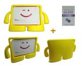 Kit Capa Case Protetor Infantil Anti-Choque/Impacto iPad Air 1/2 (iPad 5/6) + Película de Vidro (Amarelo) - Bd cases