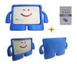 Kit Capa Case Protetor Infantil Anti-Choque/Impacto iPad Air 1/2 (iPad 5/6) + Película de Vidro (Azul) - Skin t18