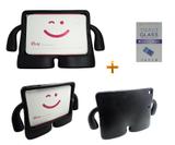 Kit Capa Case Protetor Infantil Anti-Choque/Impacto iPad Air 1/2 (iPad 5/6) + Película de Vidro (Preto) - Bd cases