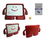 Kit Capa Case Protetor Infantil Anti-Choque/Impacto iPad Air 1/2 (iPad 5/6) + Película de Vidro (Vermelho) - Bd cases