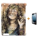 Kit Capa Case TPU iPad 2/3/4 Janis Joplin + Película de Vidro (BD01) - Skin t18