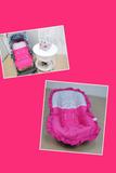 Kit Capa de Carrinho com Capa para Bebê Conforto 100% Algodão Estrelinha Pink - Bruna baby