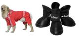 Kit Capa De Chuva Para Cachorro Grande Tórax 82 cm + Sapato Pata 9 cm x 7 cm - Cute dog