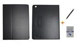 Kit Capa de Couro iPad 2/3/4 Carteira/Pasta / Caneta Touch + Película de Vidro (Preto) - Skin t18