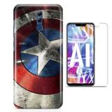 Kit Capa Huawei Mate 20 Lite Capitão América e Pelicula - Bd cases