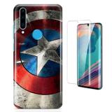 Kit Capa Huawei P30 Lite Capitão América e Pelicula - Bd cases