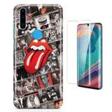 Kit Capa Huawei P30 Lite Rolling Stones e Pelicula - Bd cases